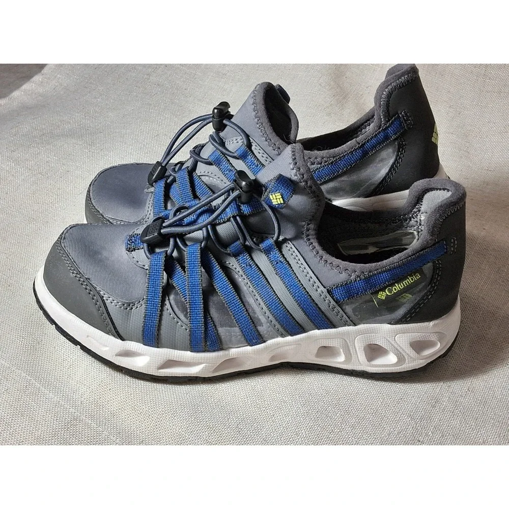 Columbia Kids Drainmaker IV Grey Blue Water Shoes Sneakers YY5441-033 Size 3
